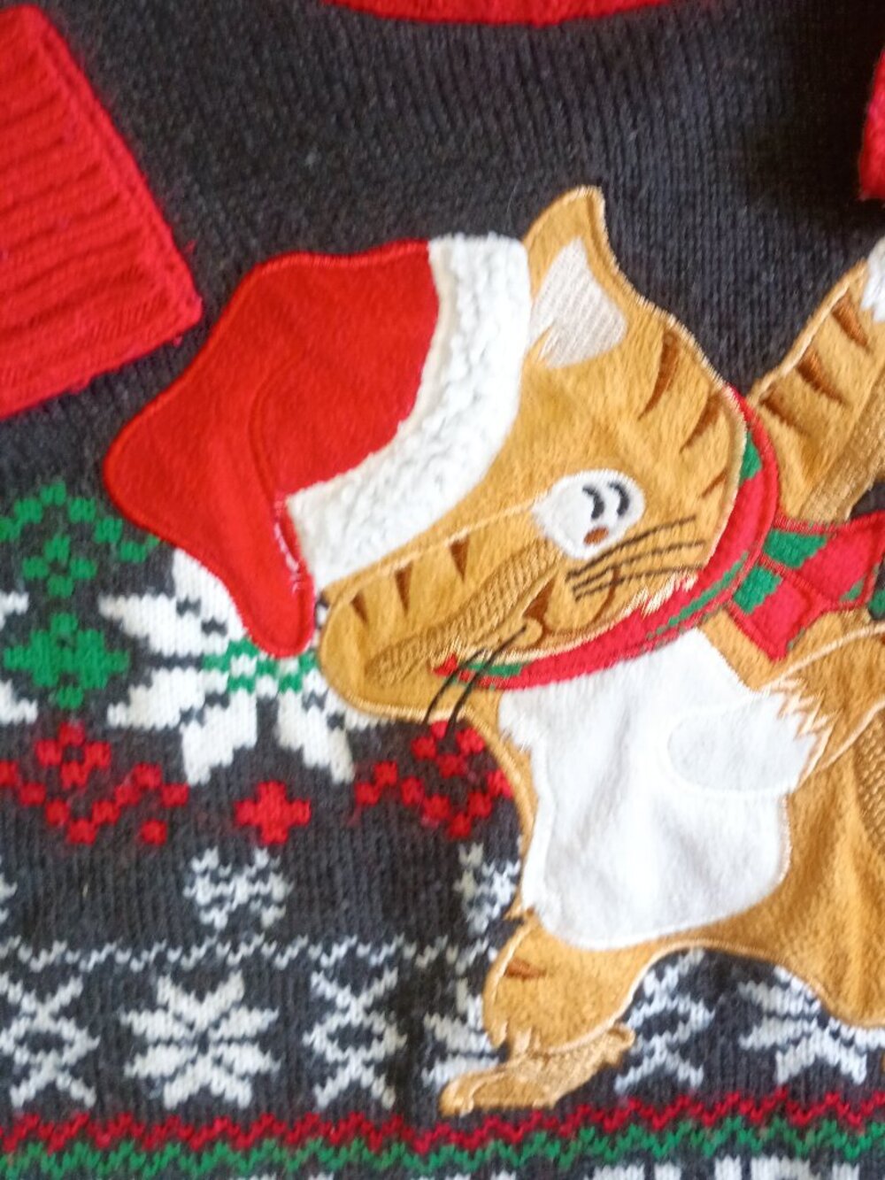 Kids Holiday Time Cat Dab Ugly Christmas Sweater